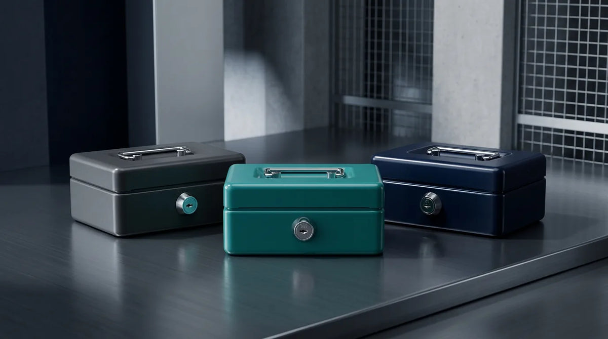 Cajas de caudales portátiles en distintos colores y tamaños