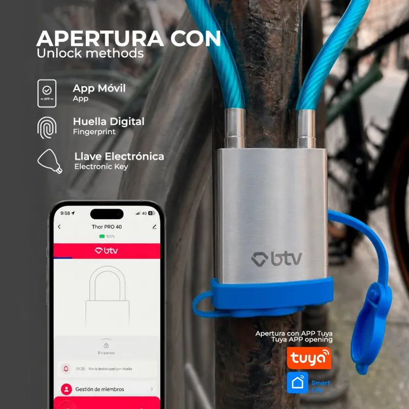 CANDADO THOR 50 CON SIRGA ACERO - vista detalle