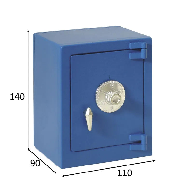 Caja Fuerte Infantil Hucha 110x140x90 BTV Azul Pequeña Con Llave Para Niños Regalo - vista detalle