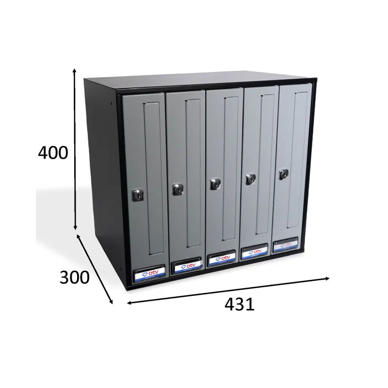 BUZON PRISMA FRONTAL G5 CUERPO NEGRO PUERTA PLATA - vista detalle