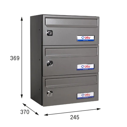 BUZON BARAJAS TRIPLE (3 BUZONES) 245x370 GRIS - vista detalle