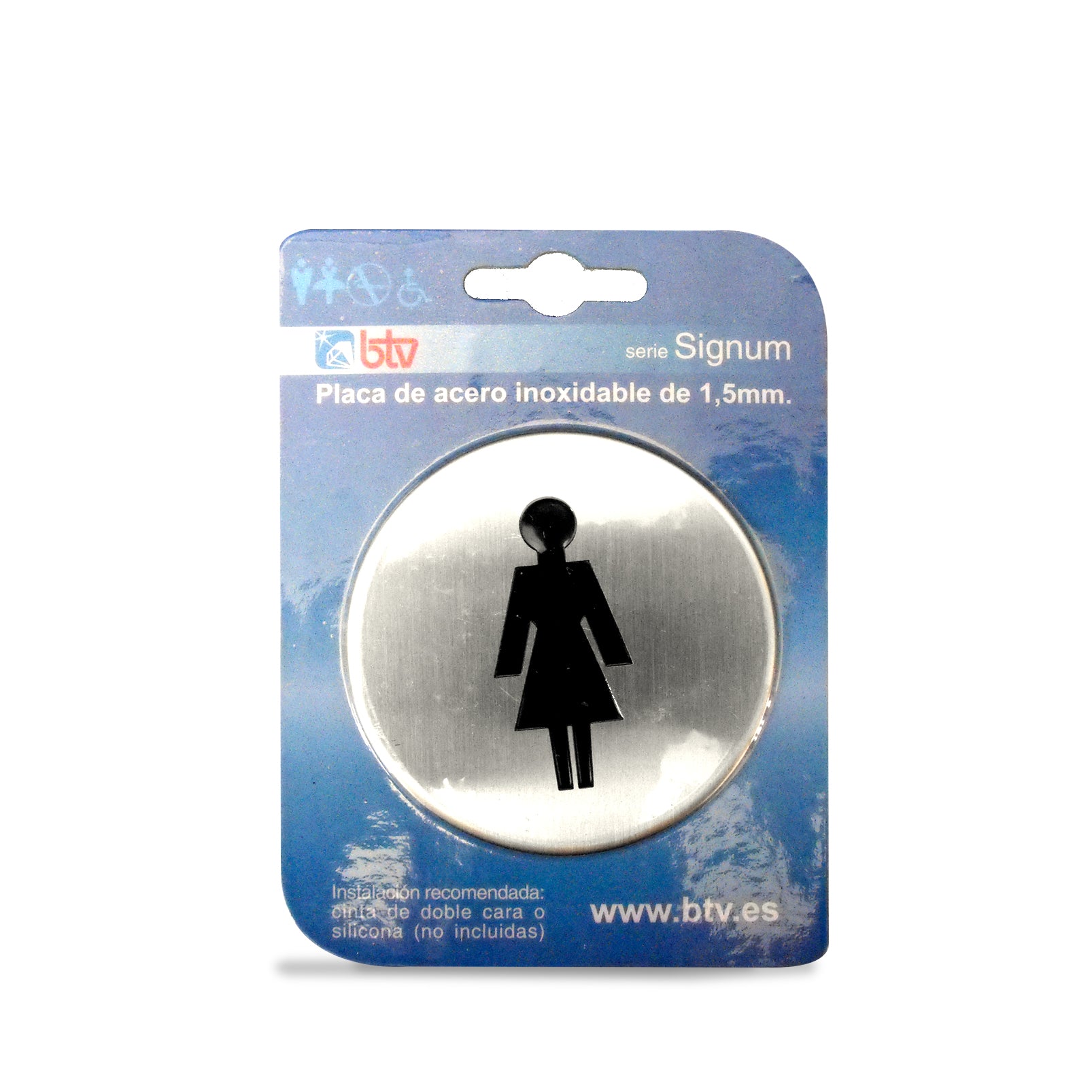 PLACA SIGNUM 'SEÑORAS' INOX DIAM 10 CM Rincon Blindado - vista principal