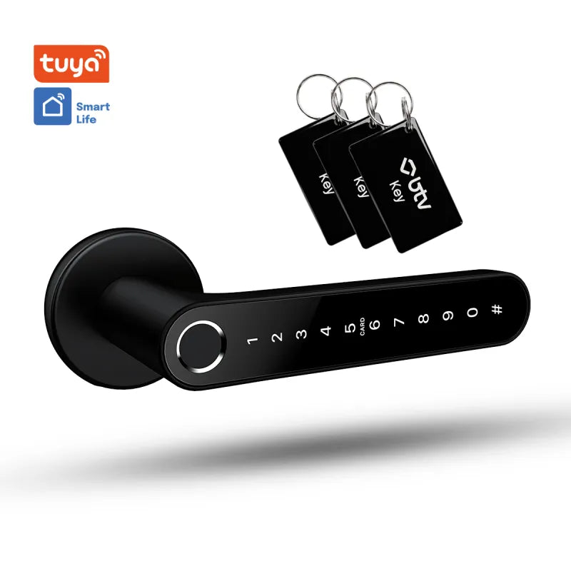 Cerradura Inteligente Anubis Multimetodo BTV Negro Huella Dactilar App WiFi Puerta Blindada Antiokupa - vista principal