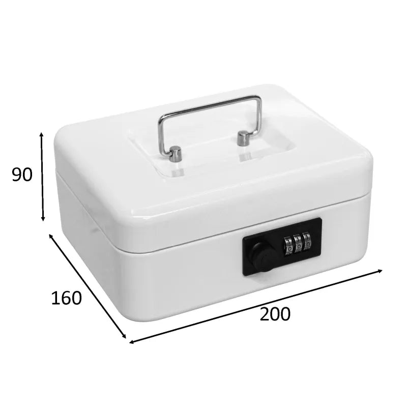 CAJA DE CAUDALES COMBINACION PEQUEÑA BLANCA - vista lateral
