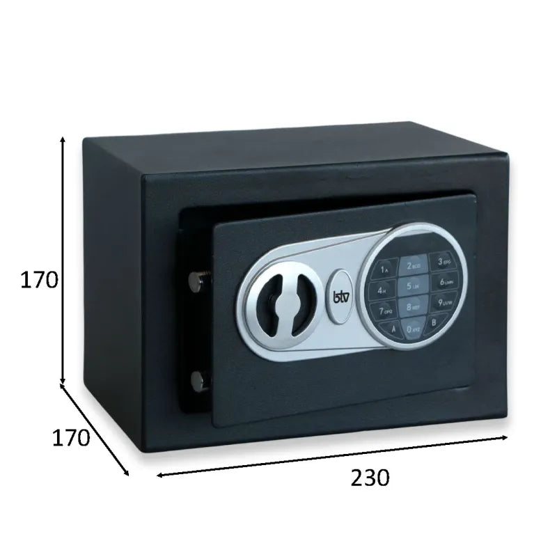 CAJA FUERTE MINIBANK NEGRA - vista lateral