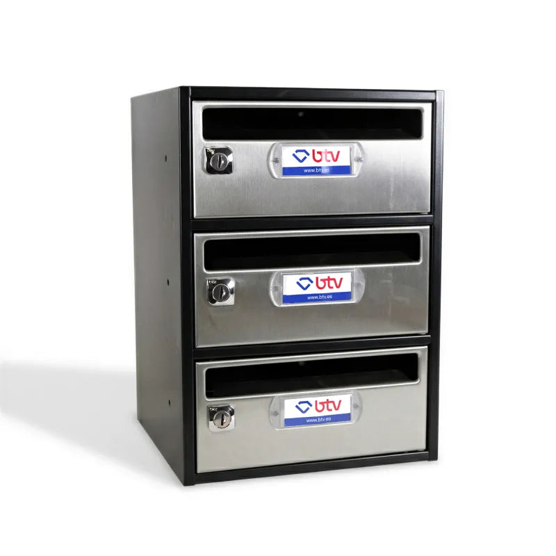 BUZÓN MONCAYO TRIPLE (3 BUZONES) ACERO INOX - vista principal