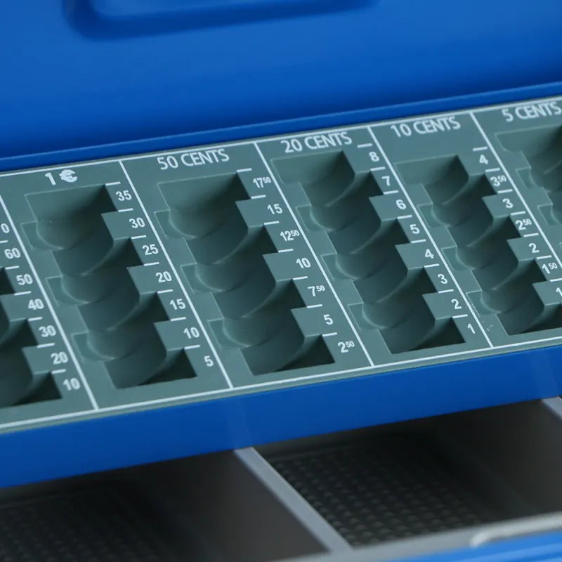 CAJA DE CAUDALES XL AZUL - vista lateral