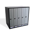 BUZON PRISMA FRONTAL G5 CUERPO NEGRO PUERTA PLATA - vista principal