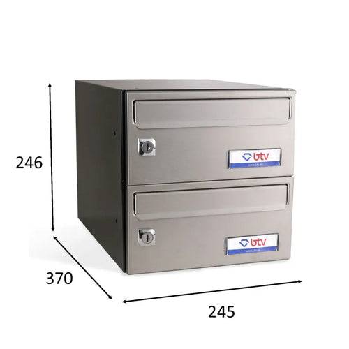 BUZON BARAJAS DOBLE (2 BUZONES) 245x370 ACERO INOXIDABLE SATINADO - vista detalle
