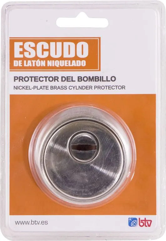 ESCUDO CIRCULAR ZAMAK SATIN NIQUEL - vista lateral