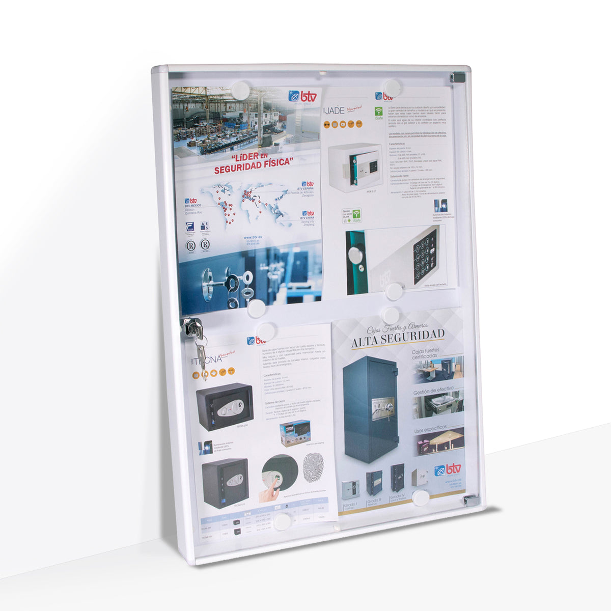Vitrina Anuncios Exterior Blanco Aluminio Comunidad Portal Informativo - vista principal