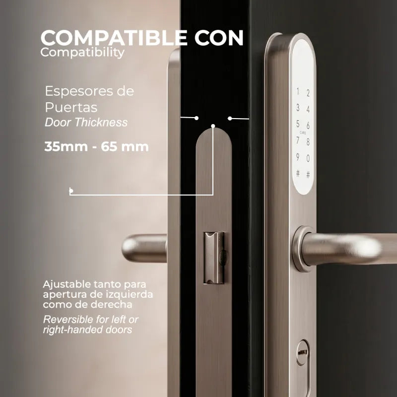 Cerradura Inteligente Atlas Multimetodo BTV Blanco Huella Dactilar App WiFi Puerta Blindada Antiokupa - imagen 5
