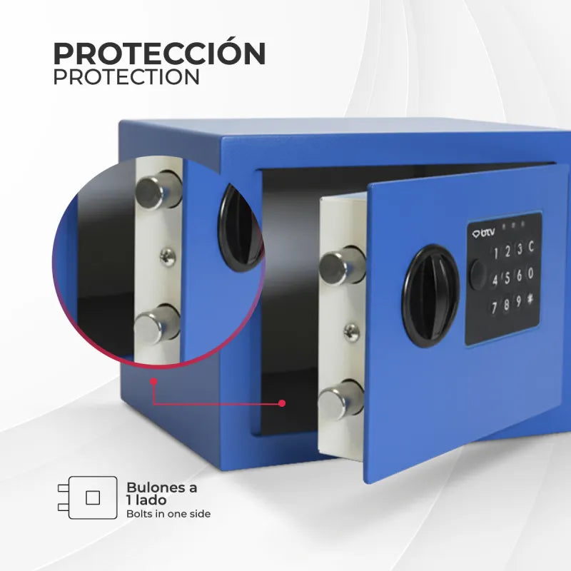 CAJA FUERTE ENA AZUL - vista lateral