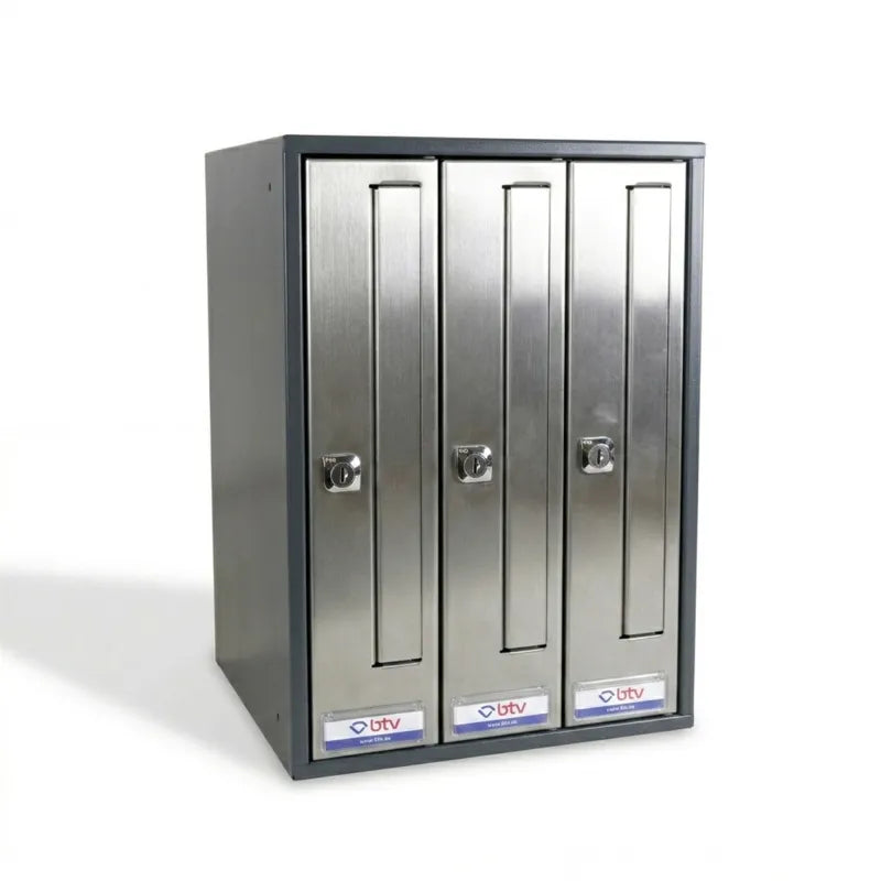 BUZON PRISMA FRONTAL G3 CUERPO ANTRACITA PUERTA INOXIDABLE SATINADO - vista detalle