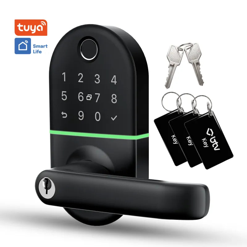 Cerradura Inteligente Neko Multimetodo BTV Negro Huella Dactilar App WiFi Puerta Blindada Antiokupa - vista principal