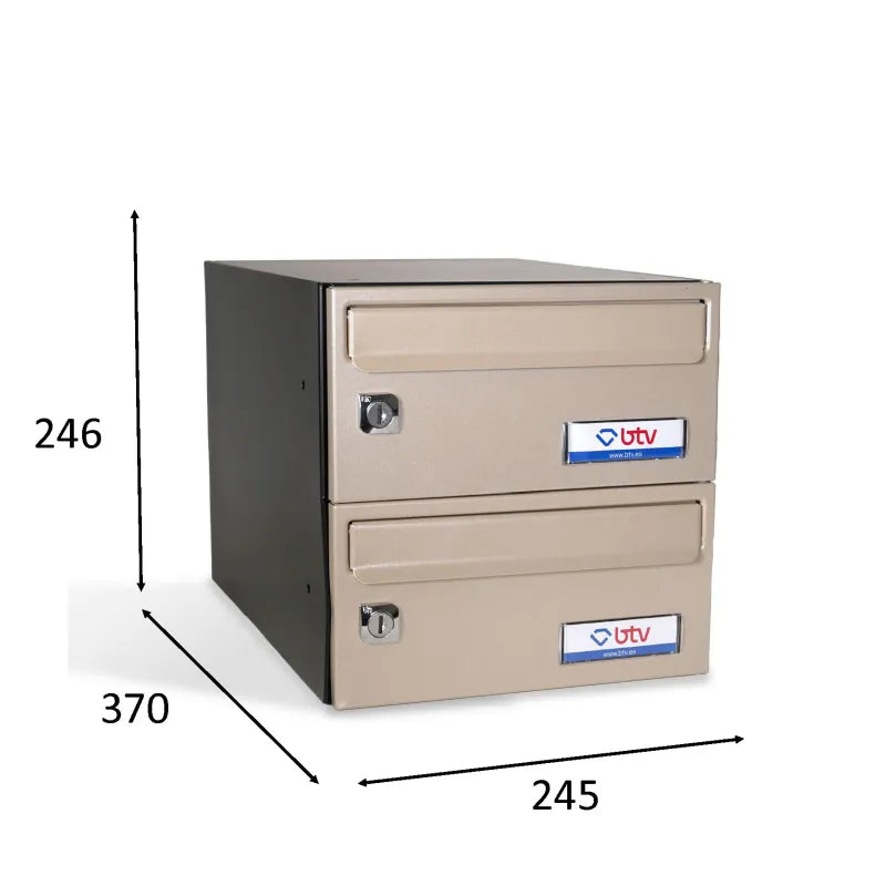 BUZON BARAJAS DOBLE (2 BUZONES) 245x370 ARENA PERLADA - vista detalle