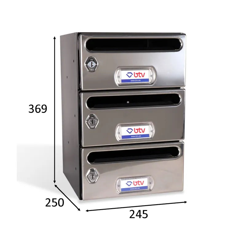 BUZON MERCURIO TRIPLE (3 BUZONES) GRIS - vista detalle