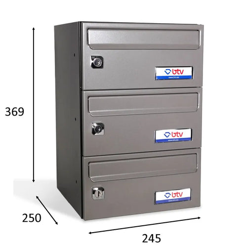 BUZON BARAJAS TRIPLE (3 BUZONES) 245x250 GRIS - vista detalle