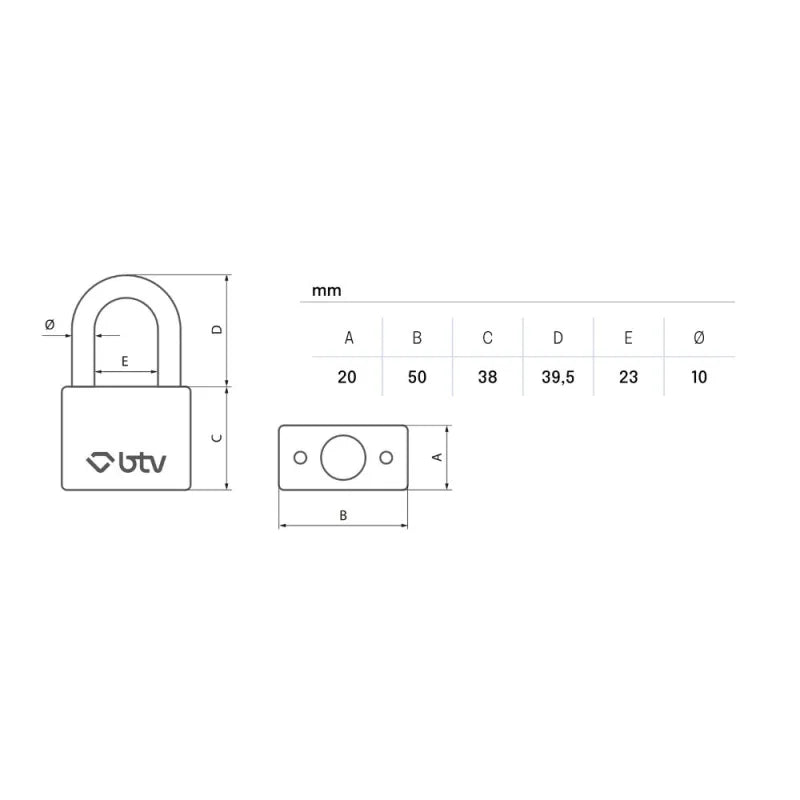 CONJUNTO 5 CANDADOS ODIN 50 AMAESTRADOS - vista lateral