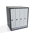 BUZON PRISMA FRONTAL G4 CUERPO NEGRO PUERTA INOXIDABLE SATINADO - vista principal