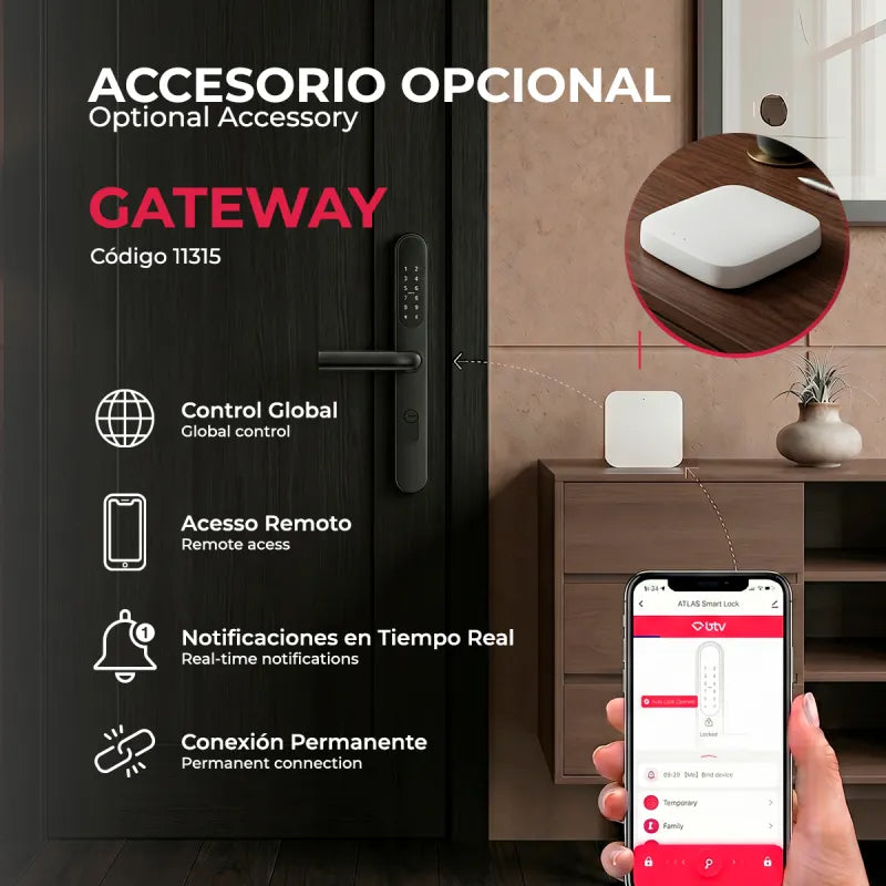 Cerradura Inteligente Atlas Multimetodo BTV Blanco Huella Dactilar App WiFi Puerta Blindada Antiokupa - imagen 7