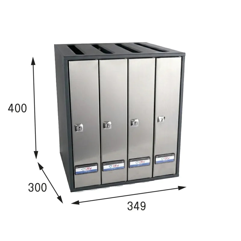 BUZON PRISMA SUPERIOR G4 CUERPO ANTRACITA PUERTA INOX SATINADO - vista detalle