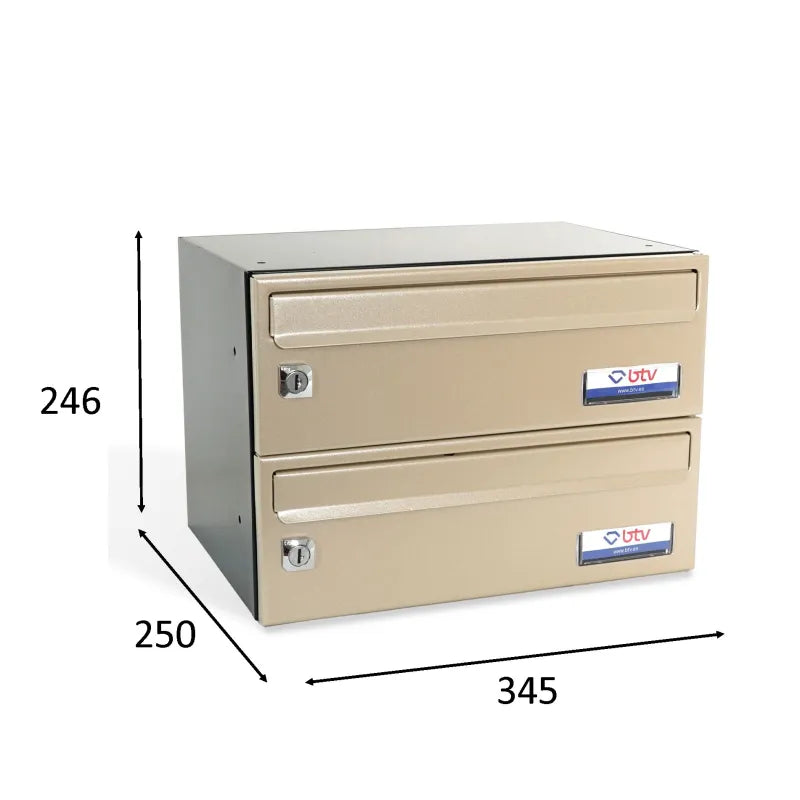 BUZON BARAJAS DOBLE (2 BUZONES) 345x250 ARENA PERLADA - vista detalle