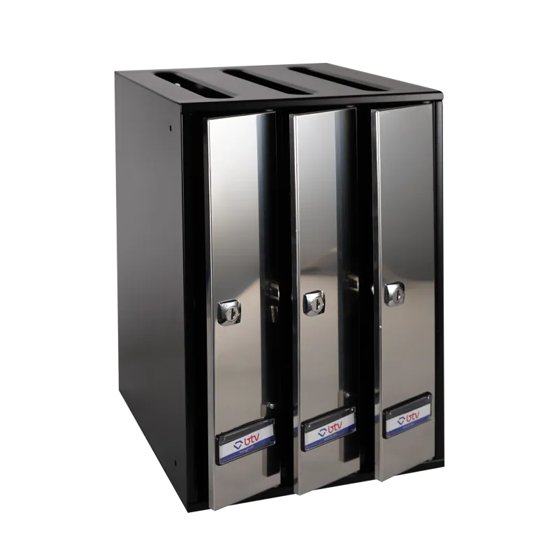 BUZON PRISMA SUPERIOR G3 CUERPO NEGRO PUERTA INOX BRILLO - vista detalle