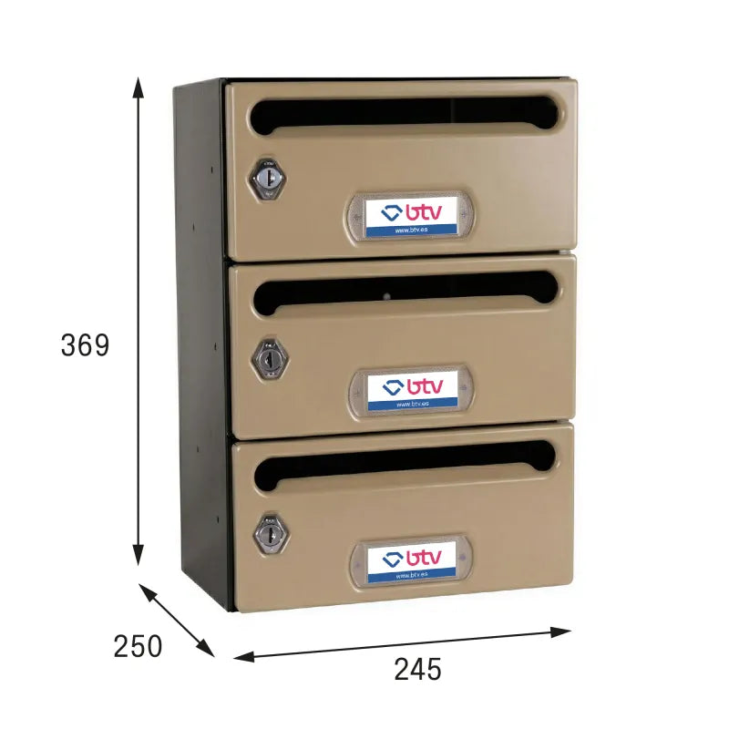 BUZON MERCURIO TRIPLE (3 BUZONES) BEIGE - vista detalle