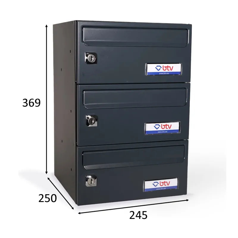 BUZON BARAJAS TRIPLE (3 BUZONES) 245X250 ANTRACITA - vista detalle