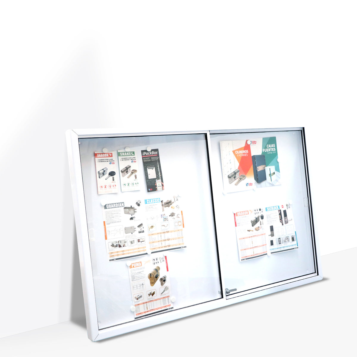 Vitrina Anuncios Exterior Blanco Aluminio 1000x1500mm Comunidad Portal Informativo - vista principal