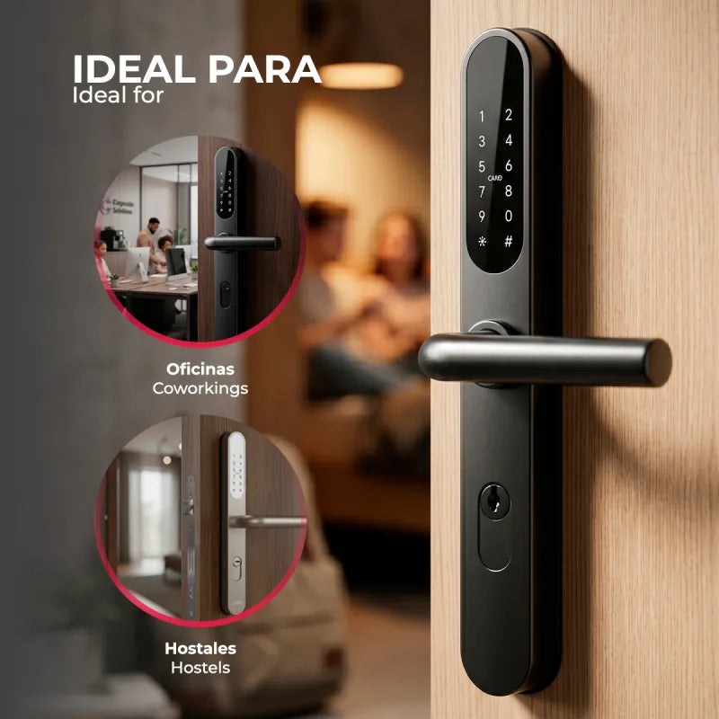 Cerradura Inteligente Atlas Multimetodo BTV Negro Huella Dactilar App WiFi Puerta Blindada Antiokupa - imagen 6