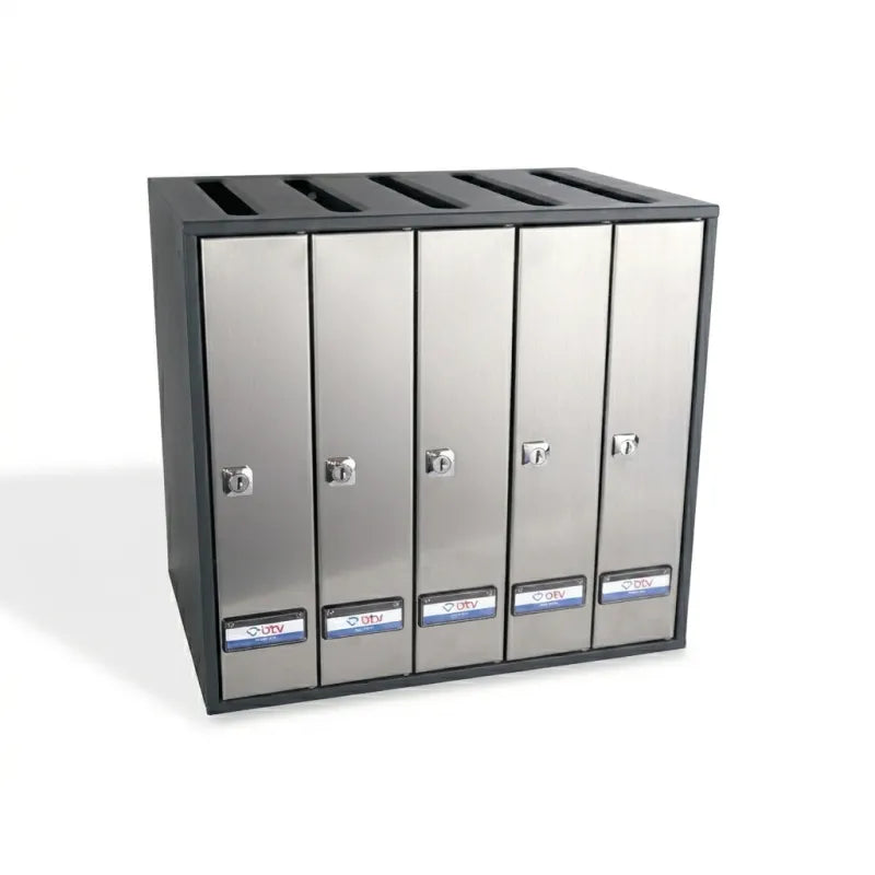 BUZON PRISMA SUPERIOR G5 CUERPO ANTRACITA PUERTA INOX SATINADO - vista principal