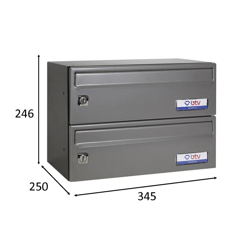 BUZON BARAJAS DOBLE (2 BUZONES) 345x250 GRIS - vista detalle