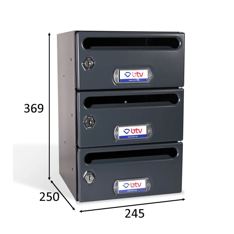 BUZON MERCURIO TRIPLE (3 BUZONES) ANTRACITA - vista detalle