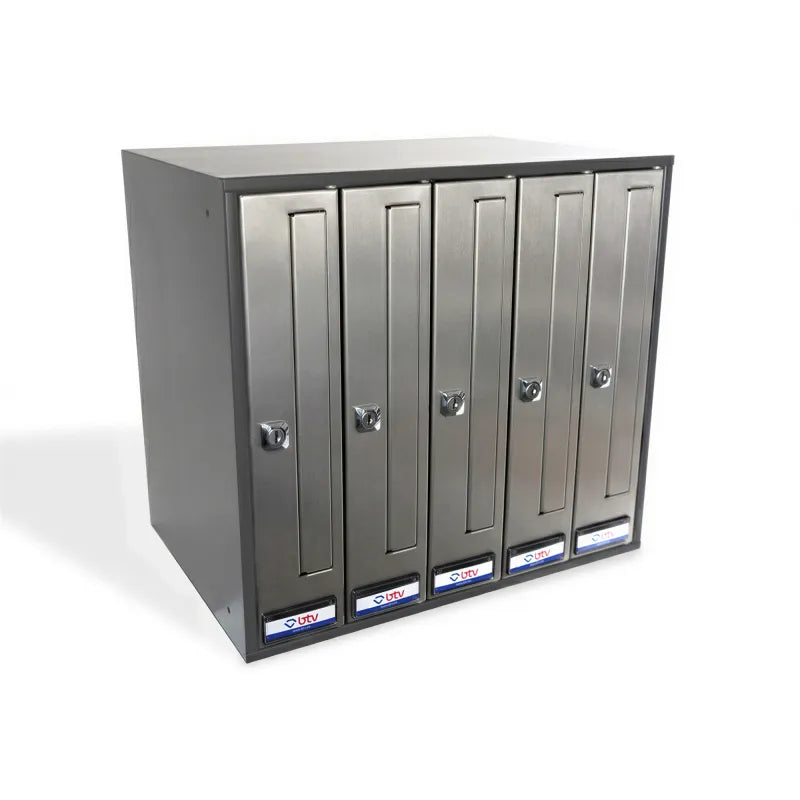 BUZON PRISMA FRONTAL G5 CUERPO ANTRACITA PUERTA INOXIDABLE SATINADO - vista principal