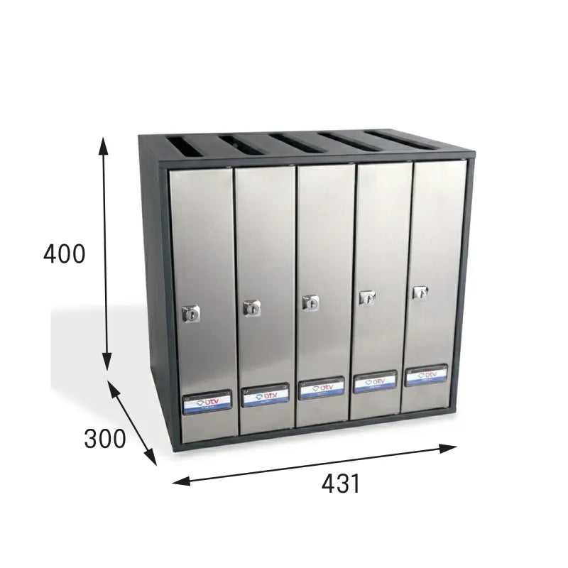 BUZON PRISMA SUPERIOR G5 CUERPO ANTRACITA PUERTA INOX SATINADO - vista detalle