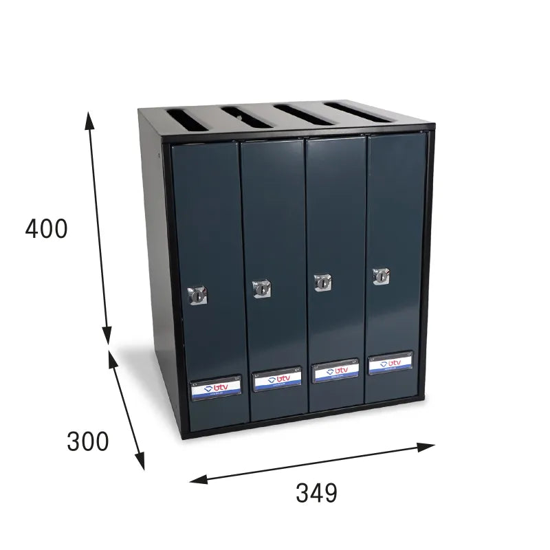 BUZON PRISMA SUPERIOR G4 CUERPO NEGRO PUERTA ANTRACITA - vista detalle