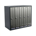 BUZON PRISMA FRONTAL G4 CUERPO ANTRACITA PUERTA INOXIDABLE SATINADO - vista principal