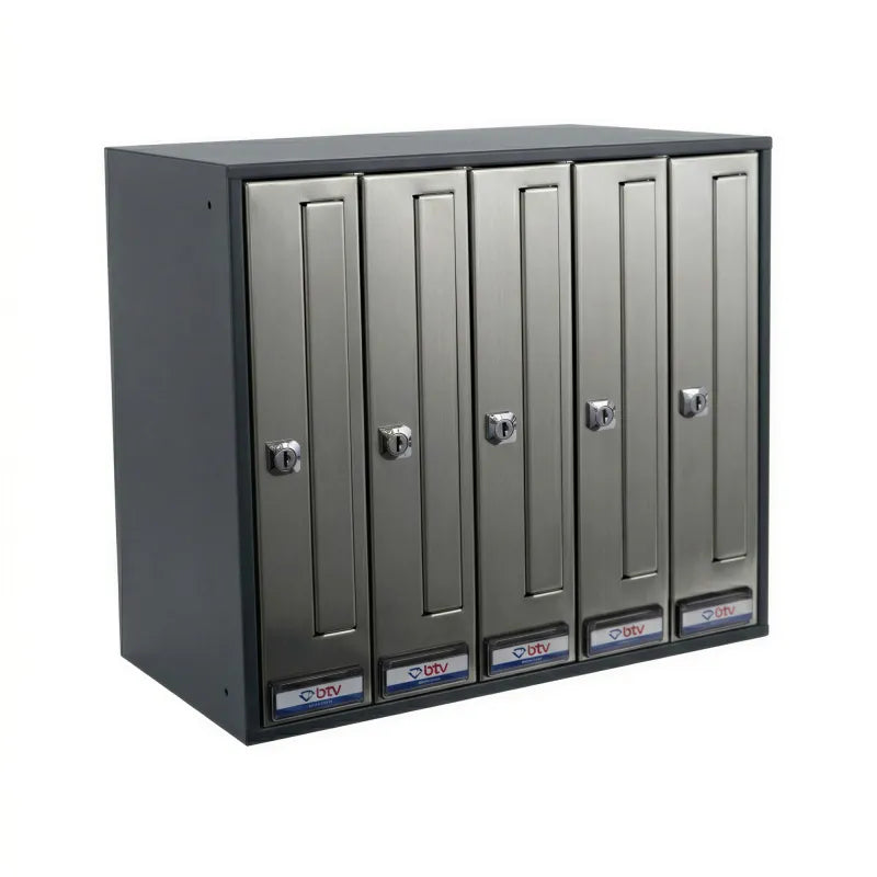 BUZON PRISMA FRONTAL G4 CUERPO ANTRACITA PUERTA INOXIDABLE SATINADO - vista principal