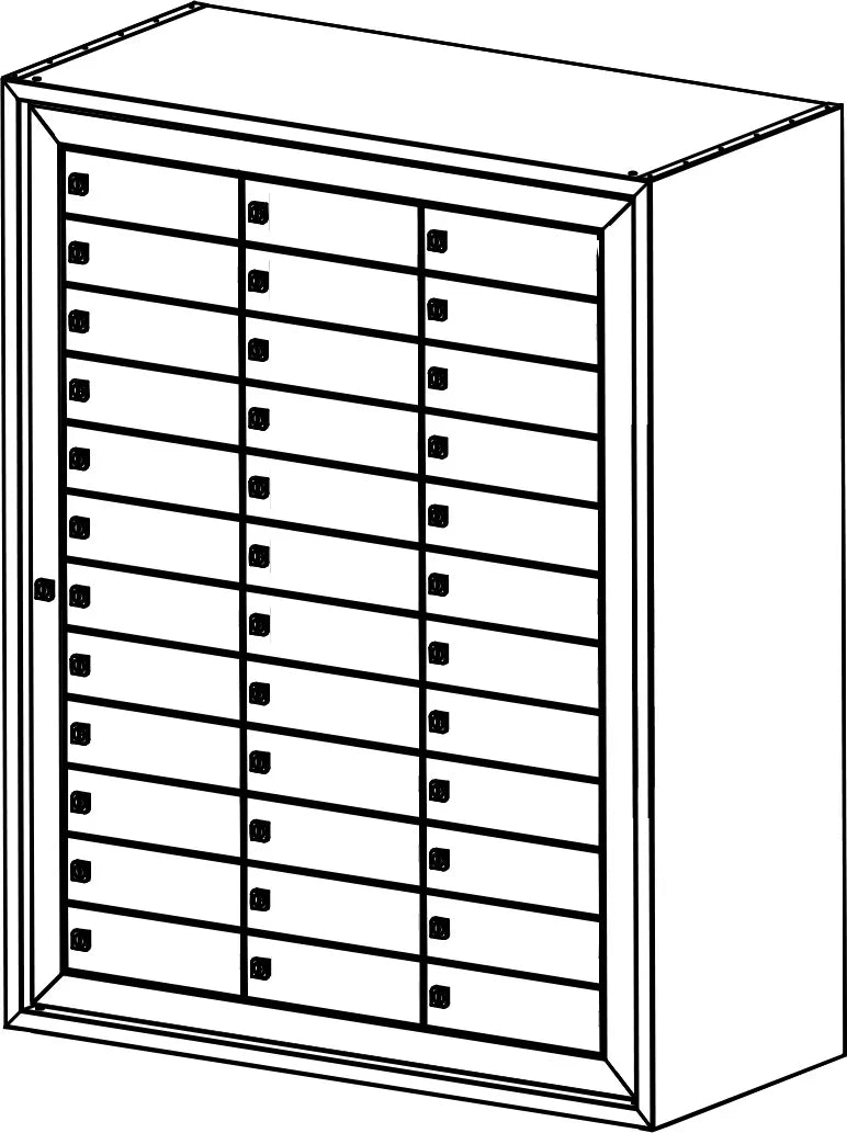 BUZON COMUNITARIO 36 CASILLEROS PUERTAS CIEGAS NEGRO - vista detalle
