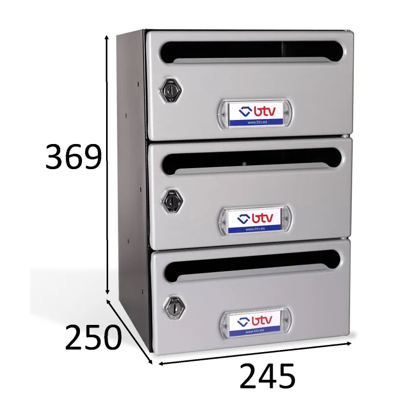 BUZON MERCURIO TRIPLE (3 BUZONES) GRIS - vista detalle