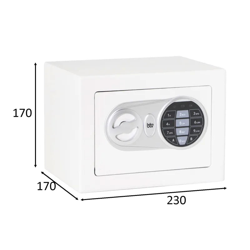 CAJA FUERTE MINIBANK BLANCA - vista lateral
