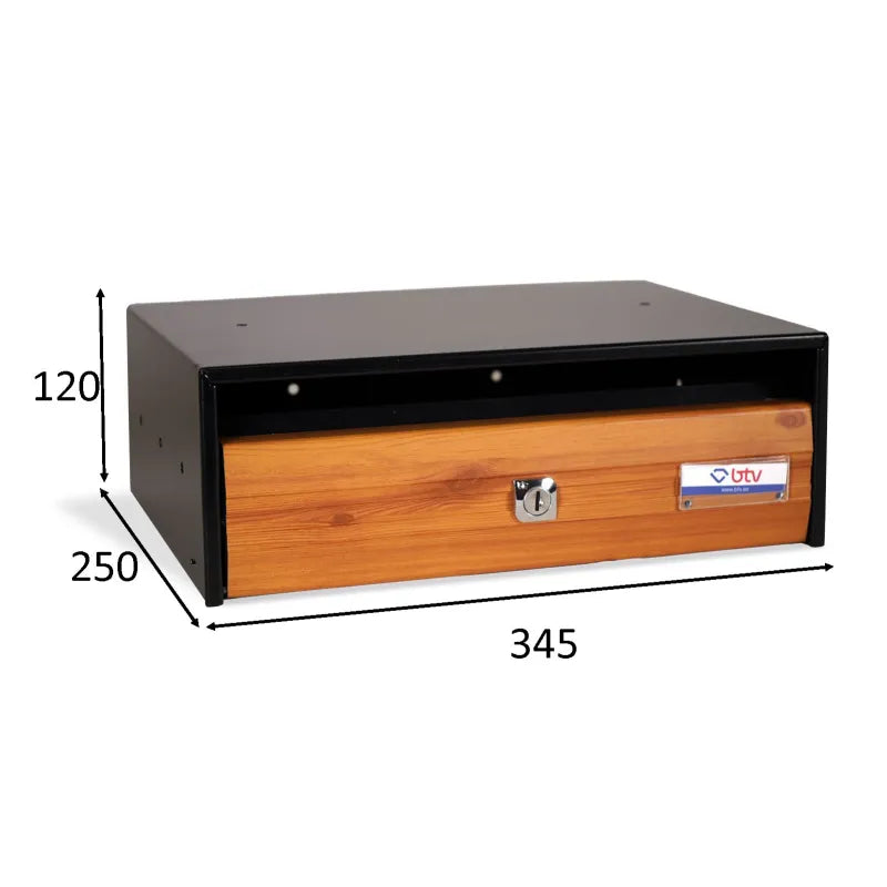 BUZON TROYA 345X250 MADERA OSCURA - vista detalle