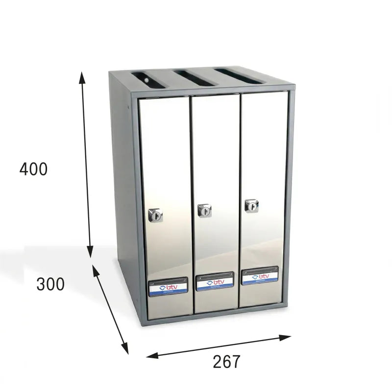 BUZON PRISMA SUPERIOR G3 CUERPO ANTRACITA PUERTA INOX SATINADO - vista detalle