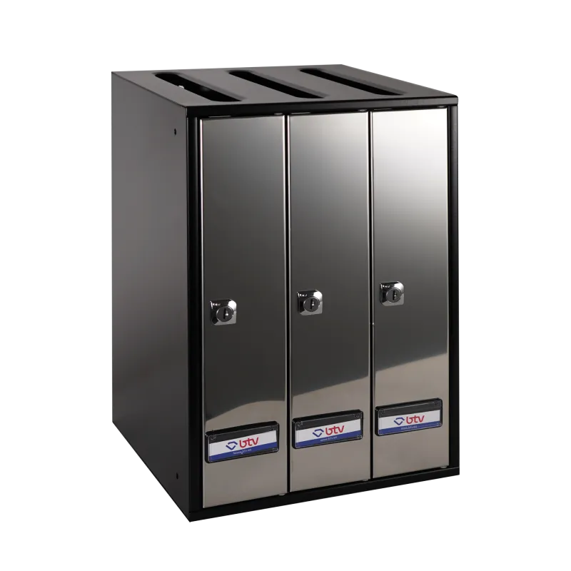 BUZON PRISMA SUPERIOR G3 CUERPO NEGRO PUERTA INOX BRILLO - vista principal