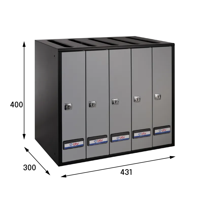 BUZON PRISMA SUPERIOR G5 CUERPO NEGRO PUERTA PLATA - imagen 4